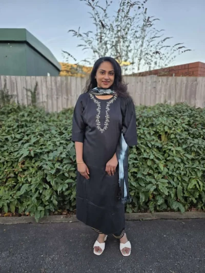 Elegant Black Embroidered Kurta Set with Subtle Tie-Dye Dupatta