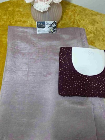 Deep Plum/Mauve Saree with Fitted Stretchable Contrast Blouse Set